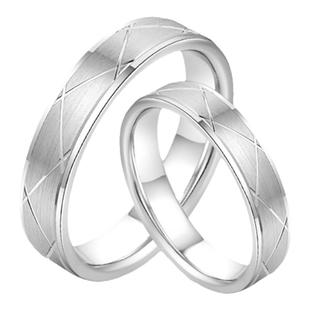 奢珠_度 铂金对戒情侣款素圈PT950白金男士求婚结婚戒指女简约