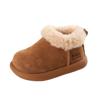 宝宝加绒加厚棉鞋2025冬季新款软底婴儿学步鞋男女小童低帮雪地靴