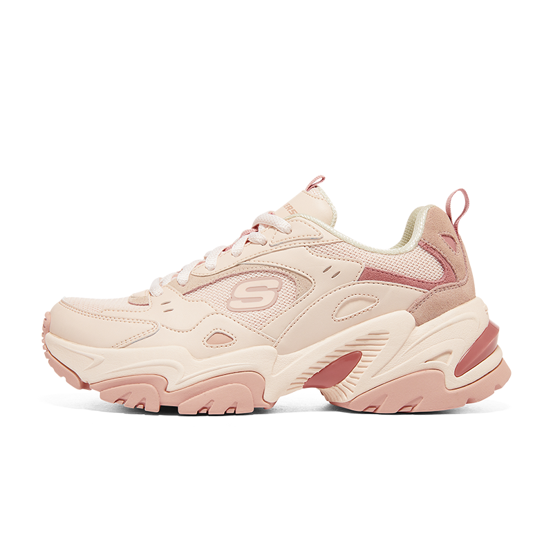Skechers斯凯奇女鞋老爹鞋秋季草莓熊运动鞋厚底跑步鞋二代机甲鞋