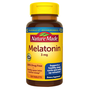 美国进口NatureMade褪黑素3mg120粒含钙Melatonin松果体睡眠片