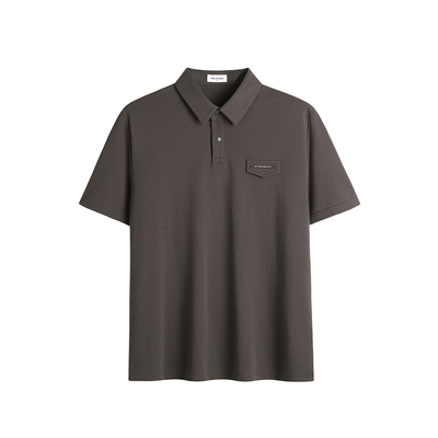 HIM汉崇 商务休闲反领T恤男士日常通勤舒适透气短袖上衣 2026春季