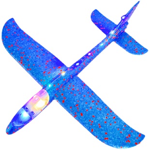 大号发光手抛飞机玩具发光户外滑行飞机儿童回旋投掷滑翔泡沫飞机