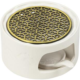 草木灰茶舍温茶煮茶器蜡烛加热茶室冬天暖茶花茶壶底座陶瓷加热炉