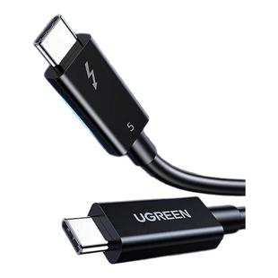 绿联雷电5全功能数据线双头typec移动硬盘Thunderbolt4高清16k显示器usb3.1电脑投屏全功能120Gbps高速传输线