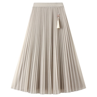 8365-中国风亮丝网纱半身裙