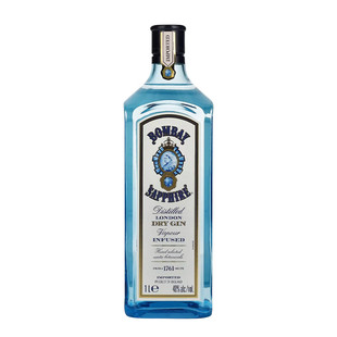 孟买蓝宝石金酒1000MLBombay杜松子酒原瓶进口Gin金汤力调酒基酒