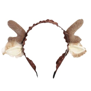 圣诞头饰Lolita配饰蝴蝶结发带原创手作小鹿角发箍毛绒发卡秋冬