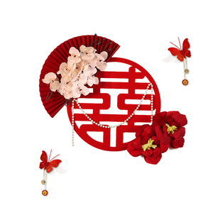 结婚喜字门贴婚房客厅房门装饰囍字卧室门上氛围布置专用立体贴纸