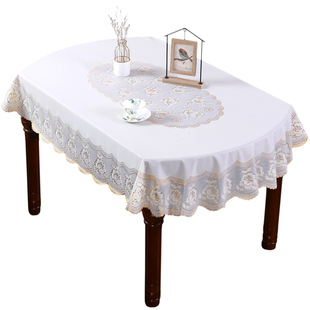 椭圆形桌布防水防油免洗家用伸缩折叠椭圆台布PVC塑胶防滑餐桌布