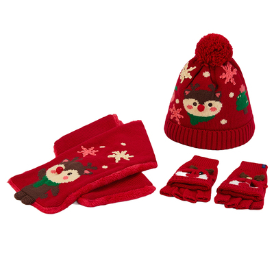 hugmii帽子围巾套装立体造型