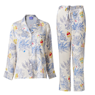 soie jardin3#花园热卖款经典风格真丝印花睡衣家居服两件套