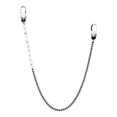 朋克风单层珍珠古巴裤链 链条皮带男女裤链子潮流酷饰 可当项链戴