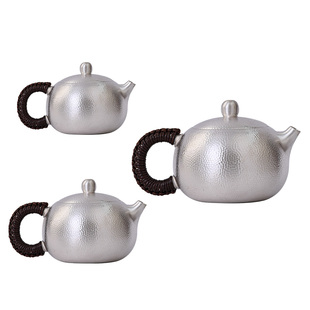 银壶小茶壶纯银999泡茶壶纯手工一张打茶具烧水壶日式家用西施壶