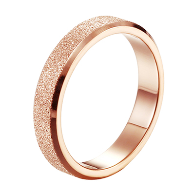 极简磨砂钛钢戒指女洗澡不用摘