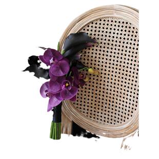 仿真花紫色蝴蝶兰新娘拍照手捧花婚礼摄影欧式旅拍花束道具室外拍