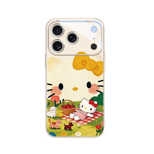 适用苹果17手机壳HelloKitty新款iPhone16promax春日15plus小清新Air简约14个性13女款12mini小众11玻璃xs/xr