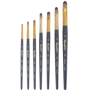 进口鲁布洛夫Roubloff仿柯林斯基貂毛黑色短杆舌峰油画丙烯笔1S35