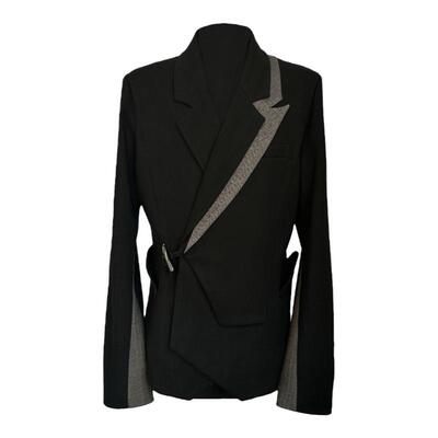 ILNYA凌鸦秋冬拼接收腰西装