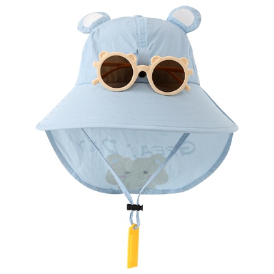儿童太阳帽夏季男女童遮阳披肩帽