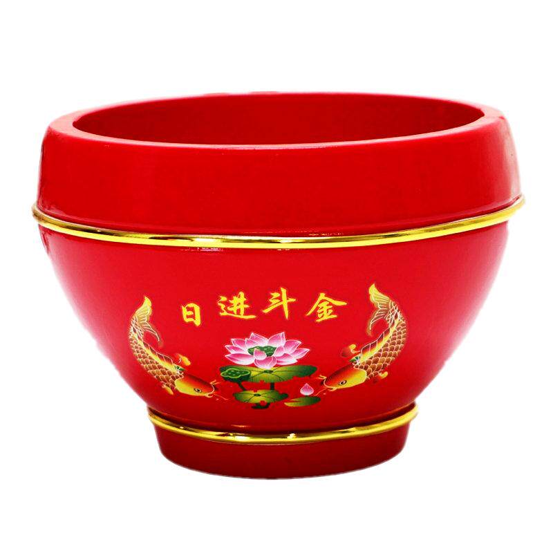 红色乔迁日进斗金树脂米斗结婚订婚陪嫁米升传统嫁妆六证新人新娘