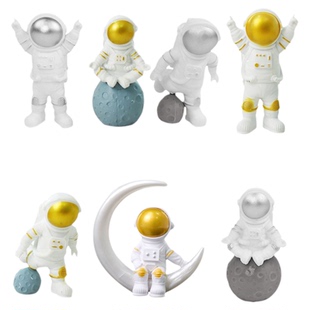 宇航员蛋糕摆件宇宙飞船宝宝周岁星球插件航天飞机火箭太空人摆件