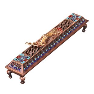 珐琅创意卧式线香盒檀香沉香鹅梨帐中香薰炉中式茶道香炉家用室内