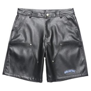 From Mars 无形之中 美式潮牌短裤阔腿皮裤小众高街宽松裤子情侣