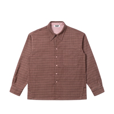 富士棕粉格子衬衫FUJISHIRTS