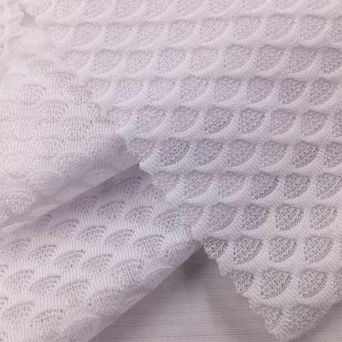 涤纶扇形提花布料110克骑行速服运动miti干布面料镂空网眼布弹力