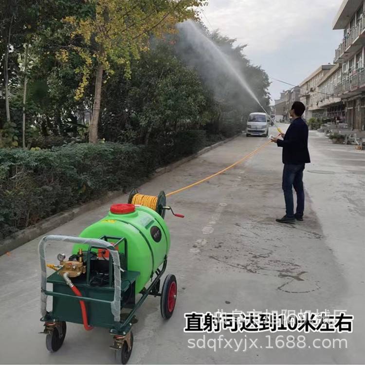160升遥控款电动喷雾器物业绿化手推式喷洒机充电款推车打药机