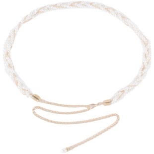 甜美多层小香珍珠腰链连衣裙搭配衬衫裙子腰带女细编织毛衣链条