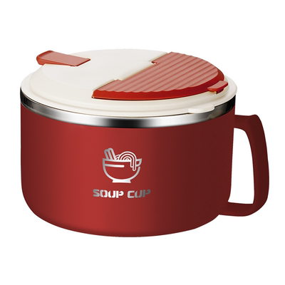 日式食品级304不锈钢带盖泡面碗