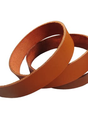 不带头裤带男真皮无头腰带皮条自动扣纯牛皮带条红色黑咖啡 3.8CM