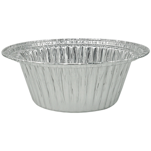 一次性锡纸碗圆形带盖加厚烧烤花甲粉锡纸盒烘焙外卖打包锡箔纸碗