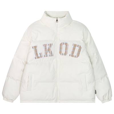 LKOD秋冬格子贴布棉服