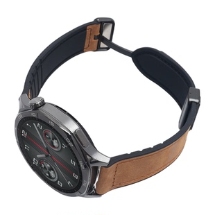 适用vivowatch5表带watch3手表带新款watchgt2疯马纹真皮iqoowatchgt智能男款vivowatch2磁吸运动硅胶女腕带