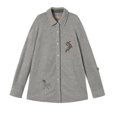 谜底衬衣长袖年冬季新品柔软舒适贴布绣刺绣衬衫女254MC1667