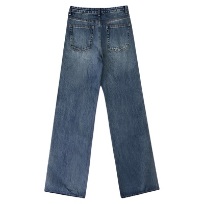 24早秋新款高腰直筒牛仔裤