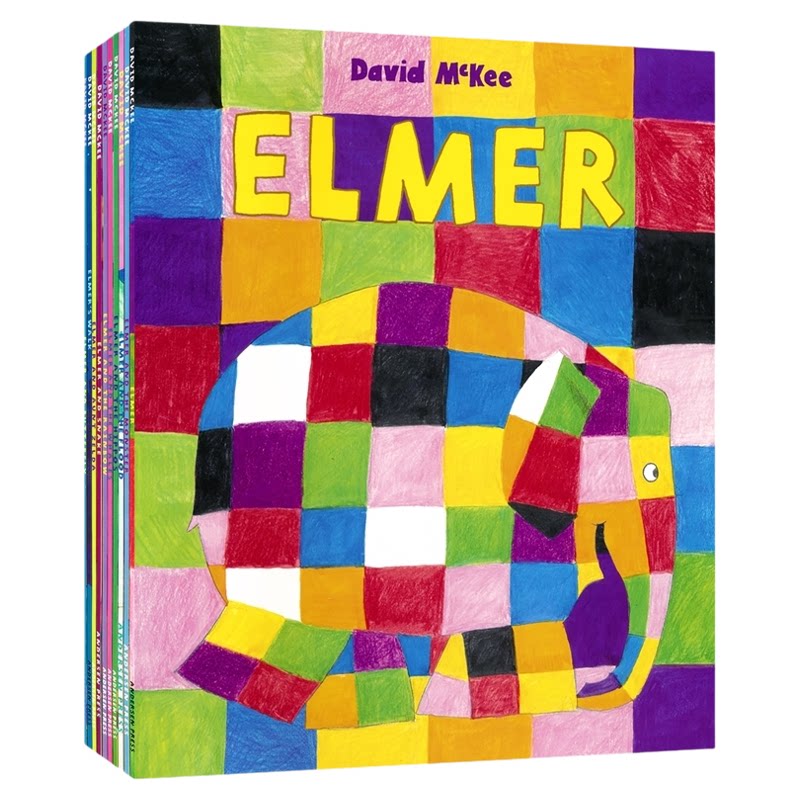David Mckee Elmer Stories 花格子大象艾玛10册 儿童经典绘本 吴敏兰书单 图画故事书 英语早教启蒙 英文原版进口图书