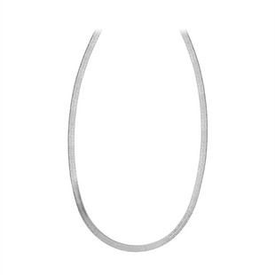 光面宽版S925纯银项链女ins风锁骨链颈链choker配饰银饰