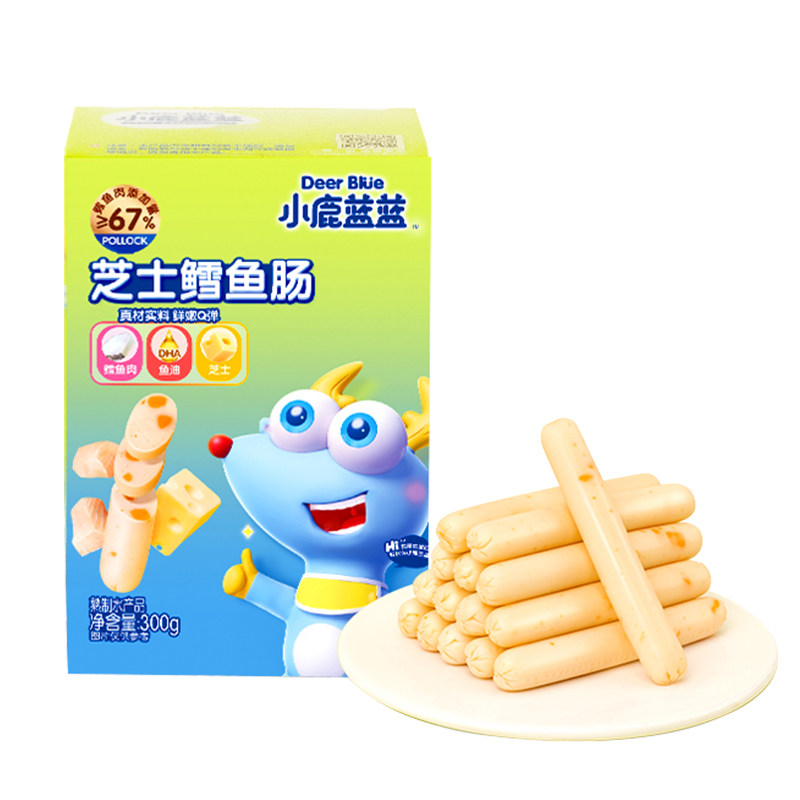 小鹿蓝蓝鳕鱼肠鱼肉肠即食火腿肠