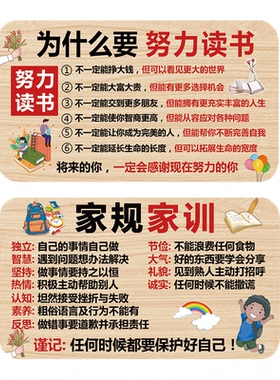 高清印刷学习励志挂牌精致做工