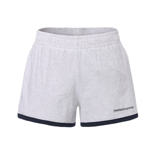 madeinnormal设计师品牌LOOKNOW2025秋新款灰色撞边logo印花短裤