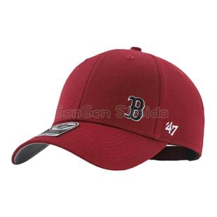 47brand硬顶酒红侧标棒球帽防晒复古男女户外旅游显脸小鸭舌帽潮