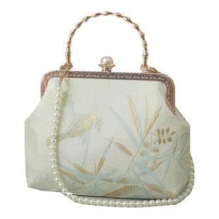 神隐原创花鸟图国风手工包旗袍包中式复古斜挎手提包口金包送妈妈