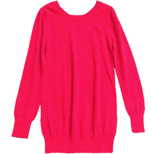 出口外贸 兔毛红毛衣 长袖毛茸茸本命年女修身显瘦日单 Y040406