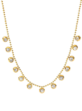 泡泡圆钻流苏锆石项链女轻奢小众