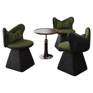 2026新款阳台桌椅三件套休闲区泡茶桌椅组合服装店洽谈区一桌两椅