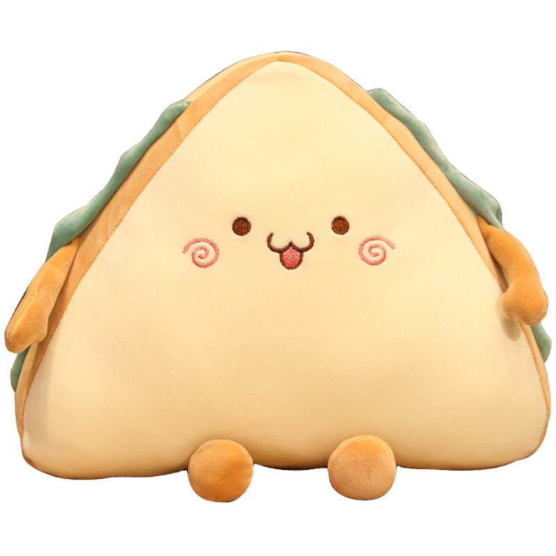 生日礼物女玩偶三明治抱枕黄40cm