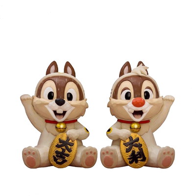 URDU迪士尼奇奇蒂蒂招财猫手办